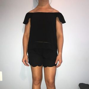 Off shoulder black shirt